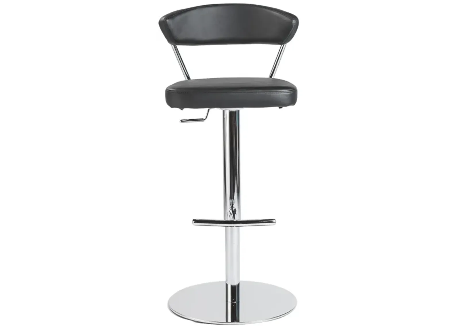 Draco Adjustable Swivel Bar/Counter Stool in Black with Chrome Base