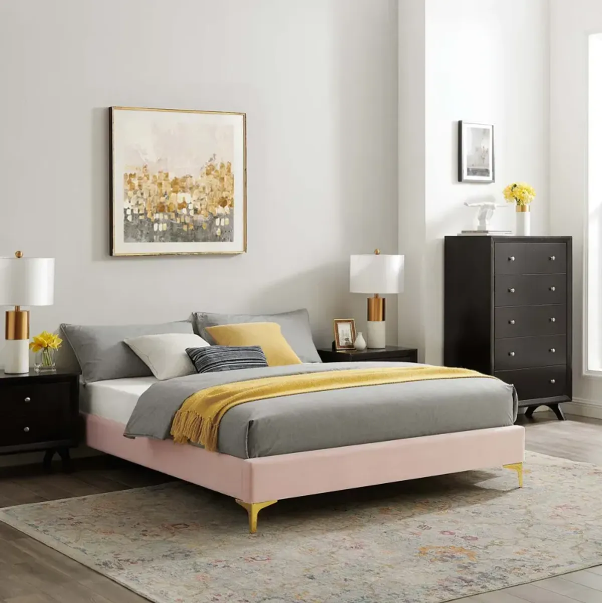 Sutton Twin Performance Velvet Bed Frame