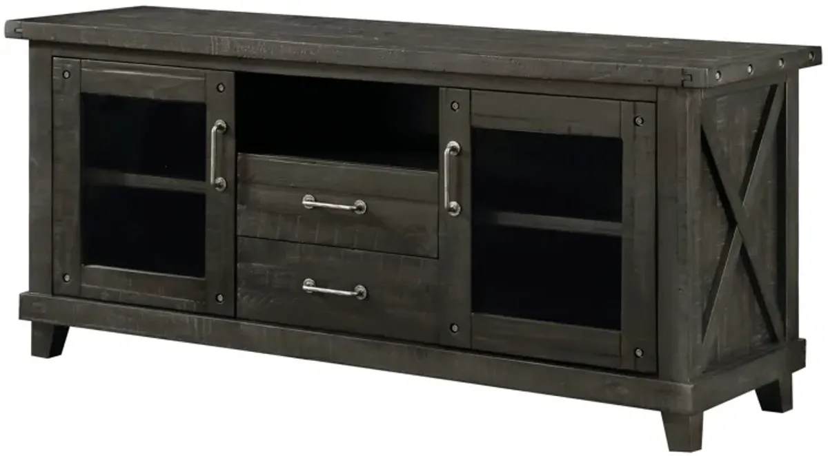 Yosemite Solid Wood Two Drawer Media Console in Cafe