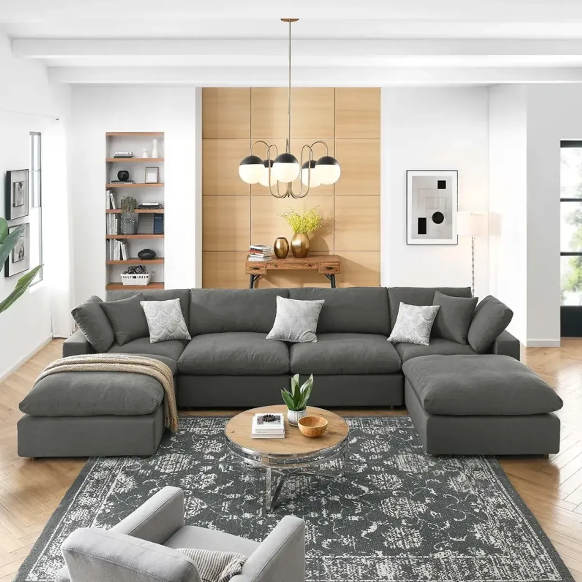 Commix Down Filled Overstuffed 6 Piece Sectional Sofa Set