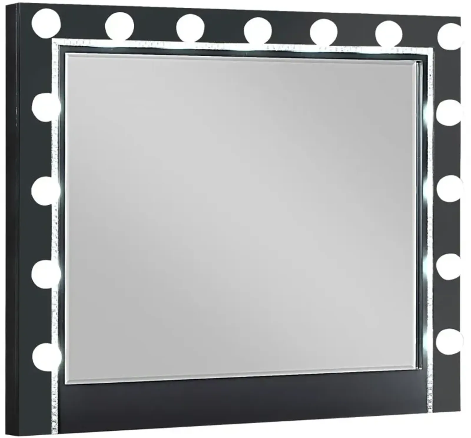 Cappola Black Rectangular Dresser Mirror with Light 