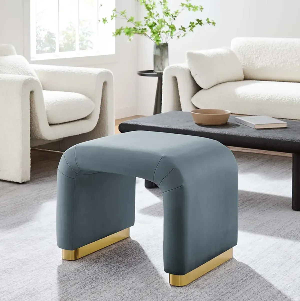 Koda Performance Velvet Waterfall Stool by Modway