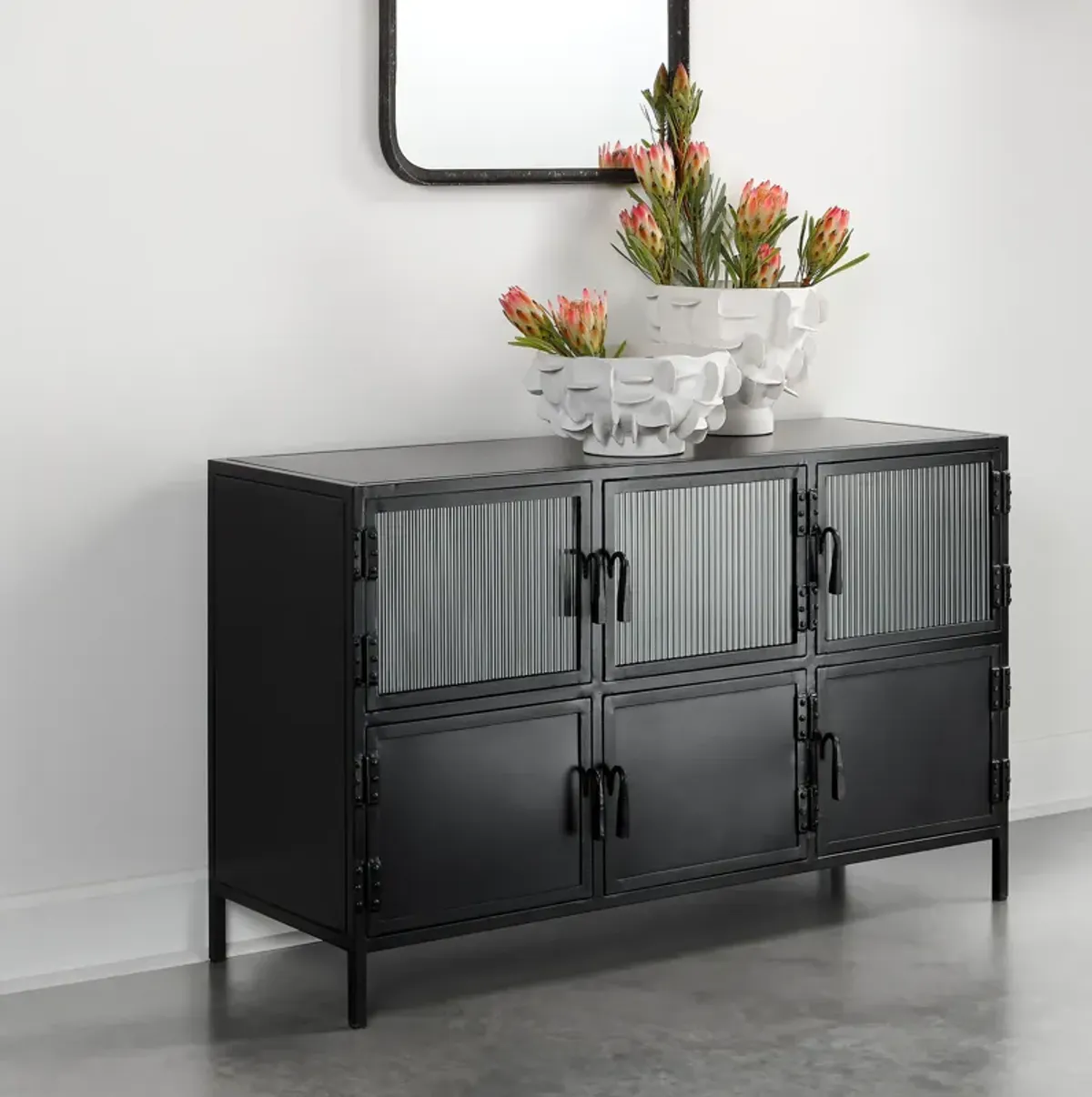 Vitrino 6-Door Iron Console