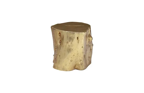 log stool, gold leaf, lg