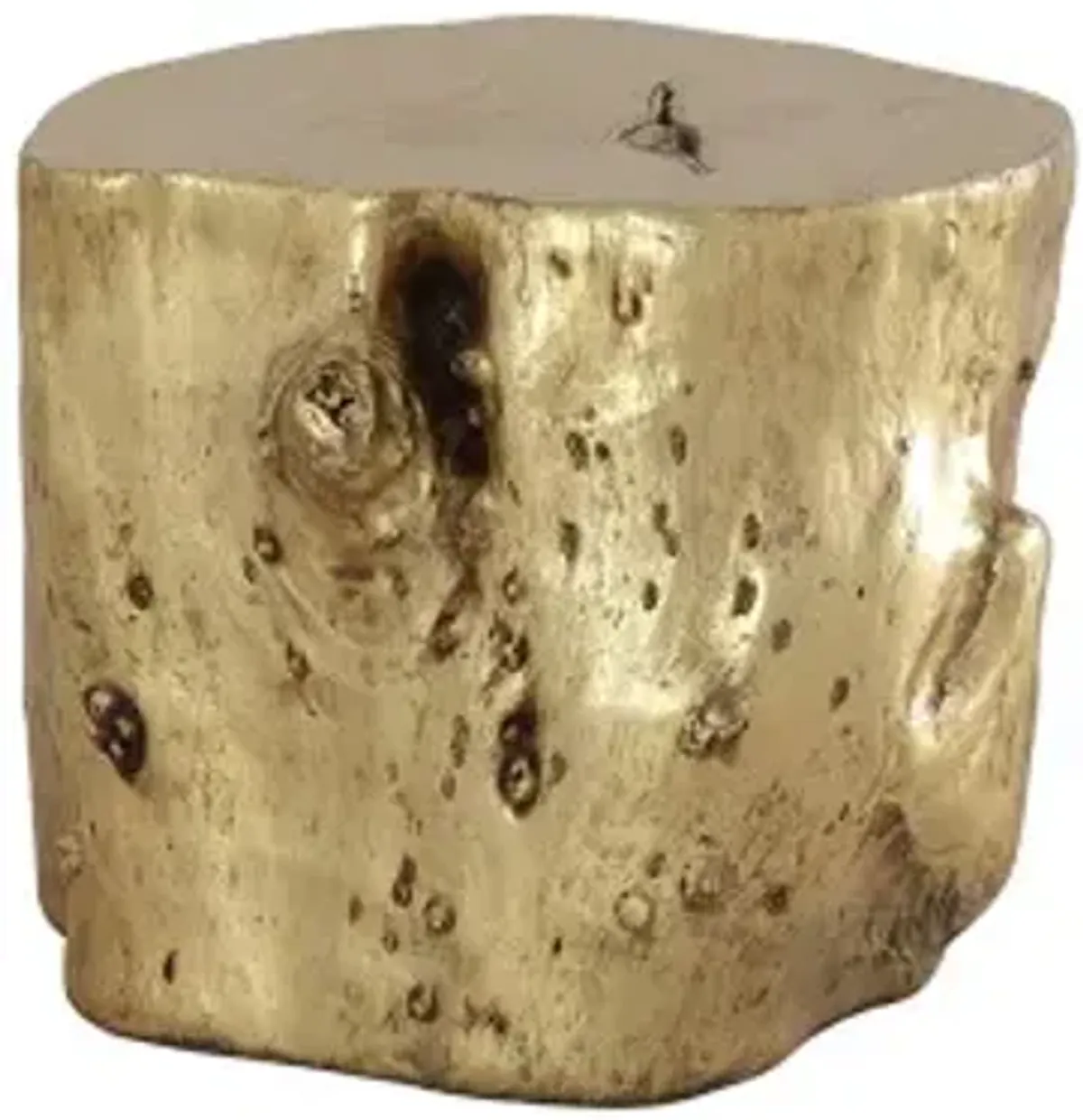 log stool, gold leaf, lg