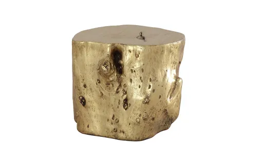 log stool, gold leaf, lg