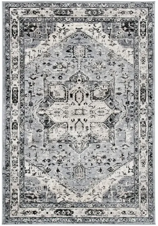 Brentwood 852 Grey / Black 3' X 5' Small Rectangle Powerloomed Rug