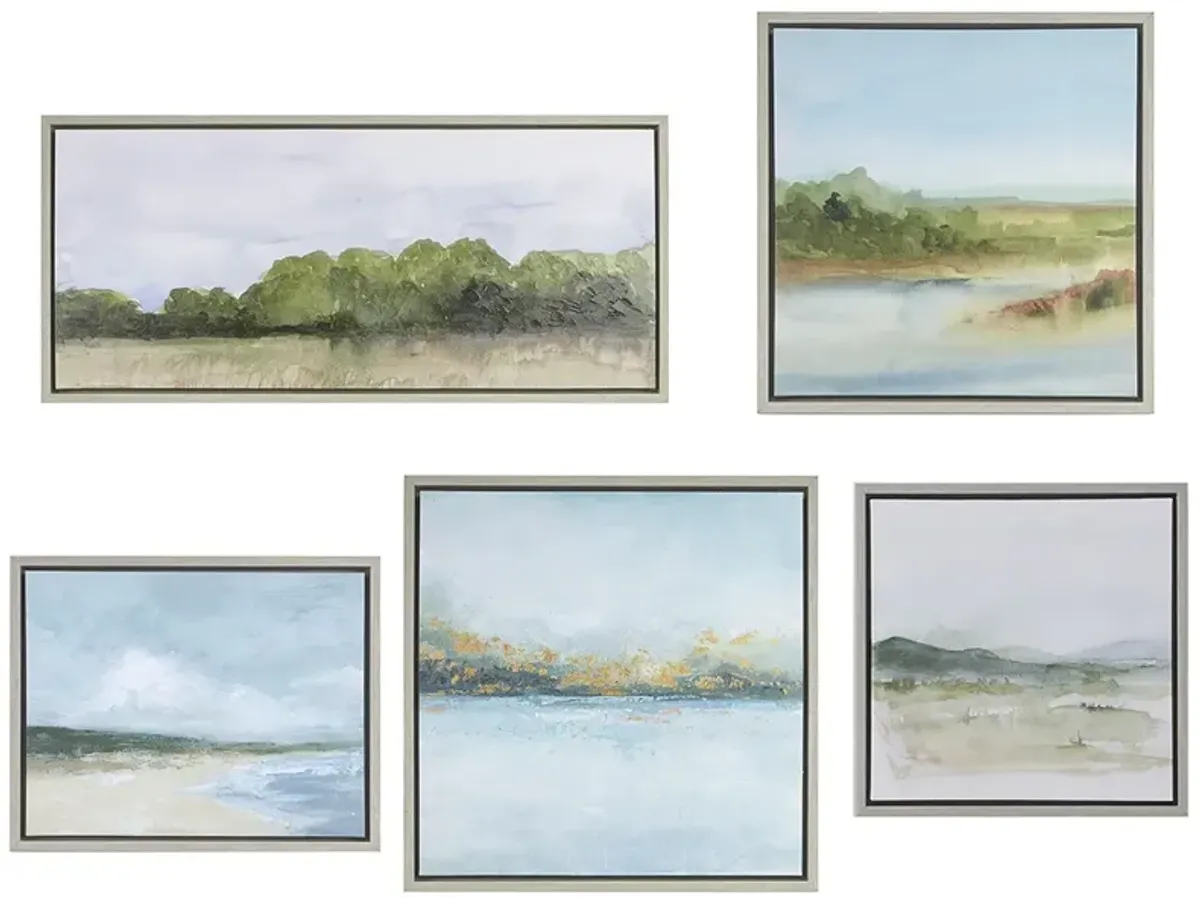 Martha Stewart Vista Multi Abstract Landscape 5-piece Gallery Canvas Wall Art Set