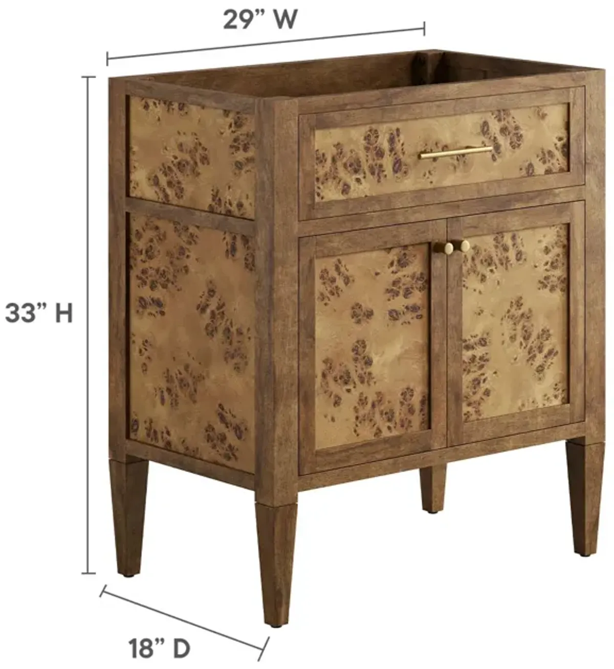 Elysian 30" Bathroom Vanity Cabinet (Sink Basin Not Included)