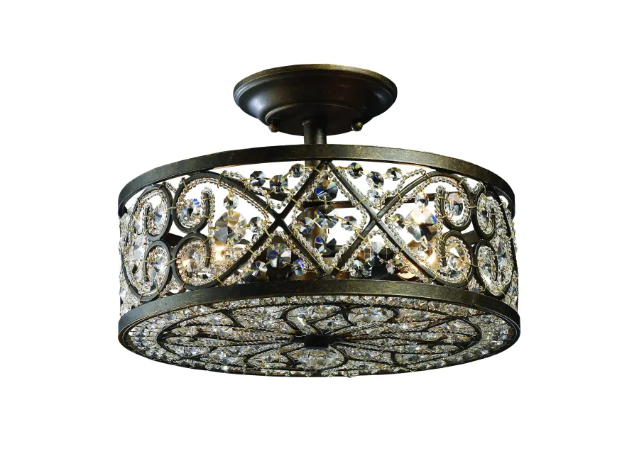 Amherst 13" Wide 4-Light Semi Flush Mount - Antique Bronze