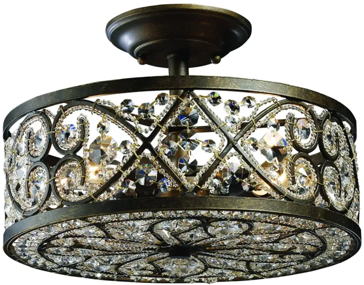 Amherst 13" Wide 4-Light Semi Flush Mount - Antique Bronze