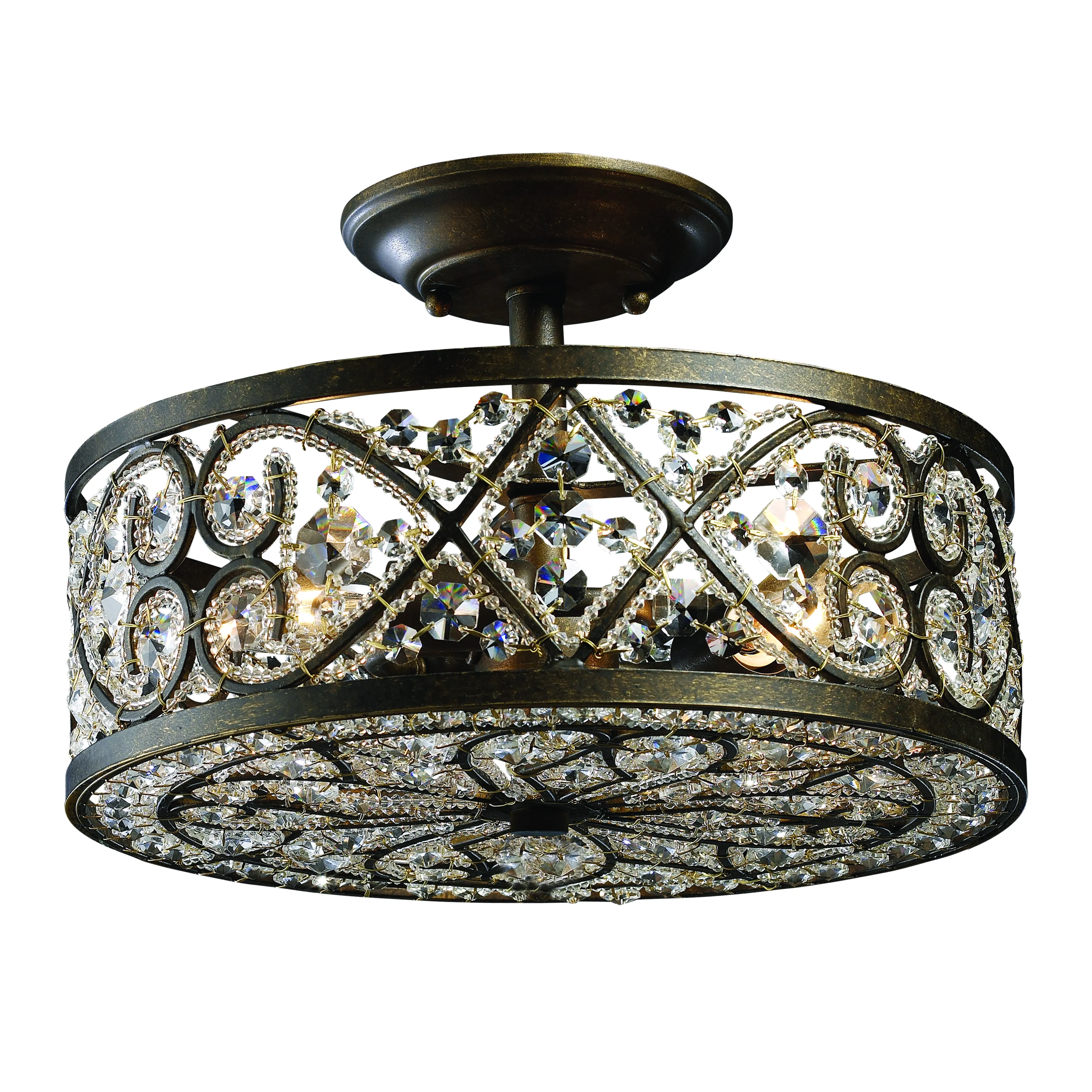 Amherst 13" Wide 4-Light Semi Flush Mount - Antique Bronze