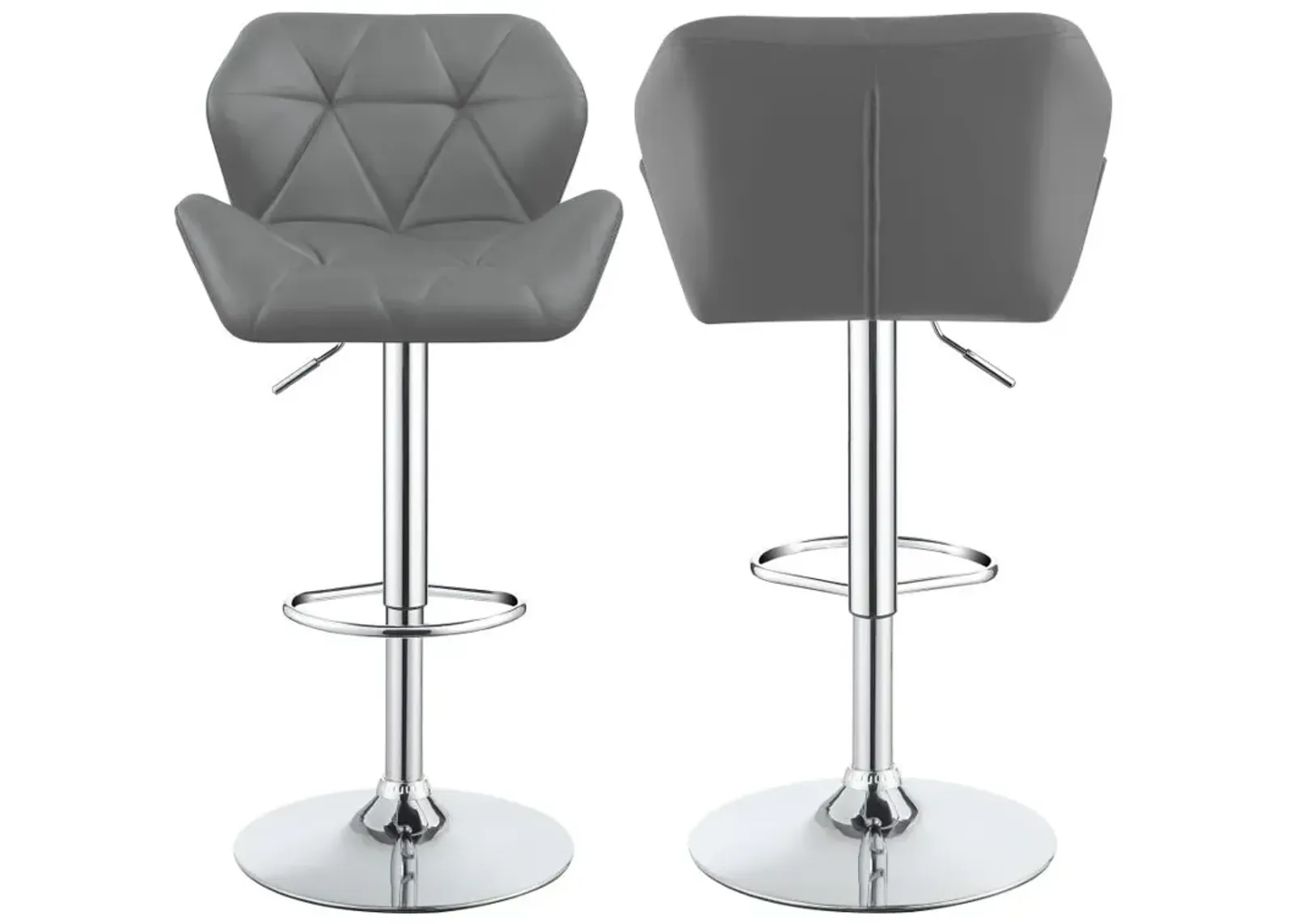 Berrington Adjustable Bar Stools Chrome and Grey (Set of 2)