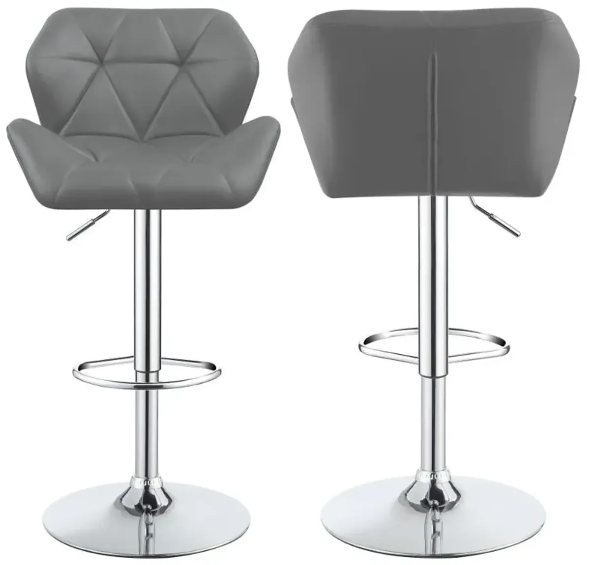 Berrington Adjustable Bar Stools Chrome and Grey (Set of 2)