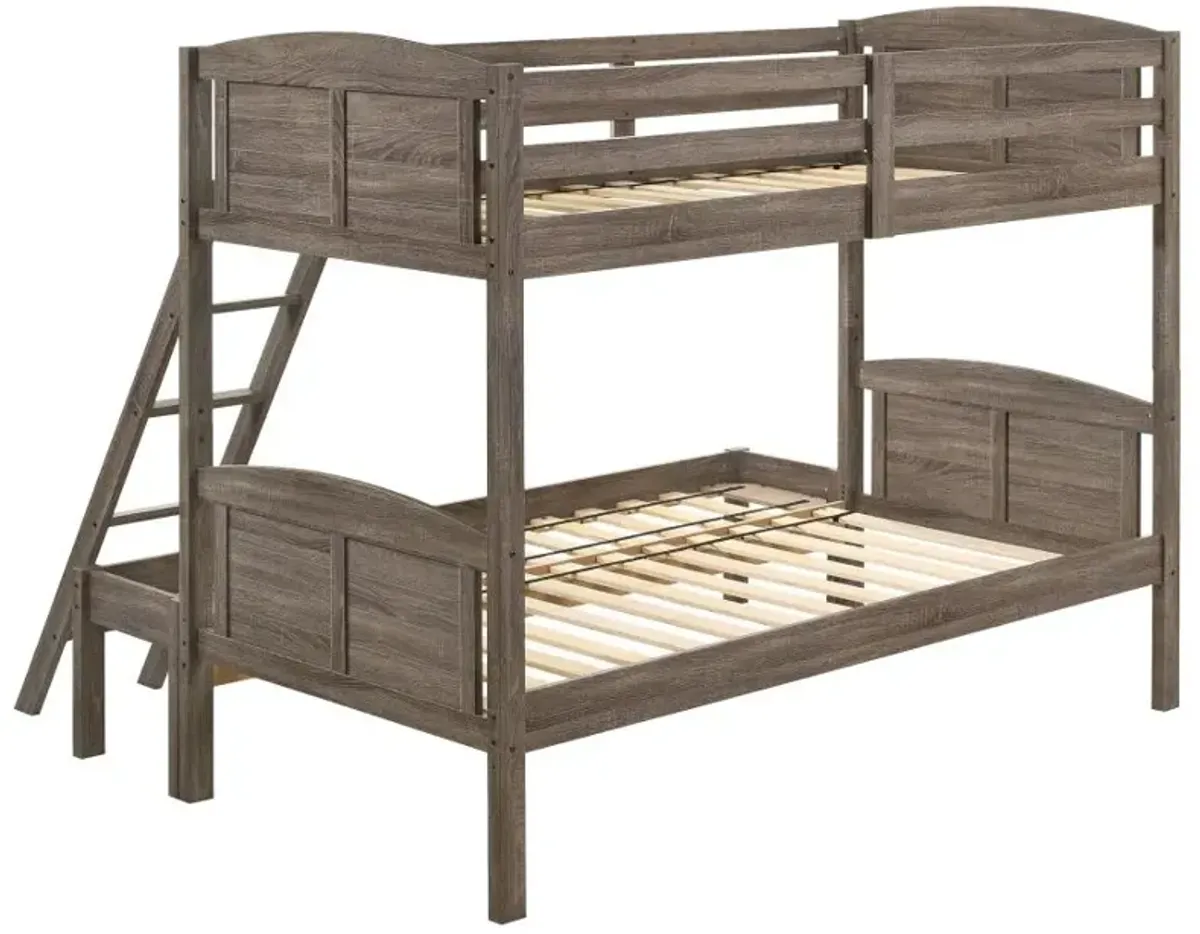 Flynn Twin Over Full Bunk Bed Weathered Brown