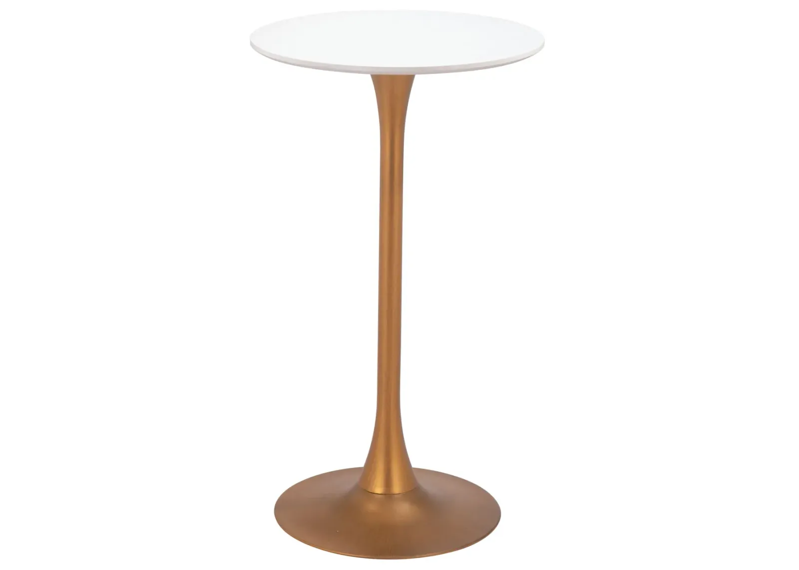 Auray Bar Table White & Gold