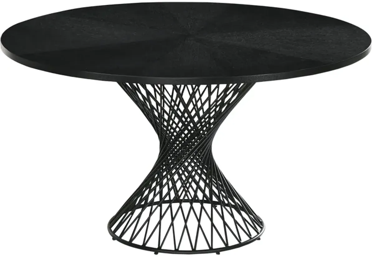 Cirque and Jackie 5 Piece Black Round Dining Set