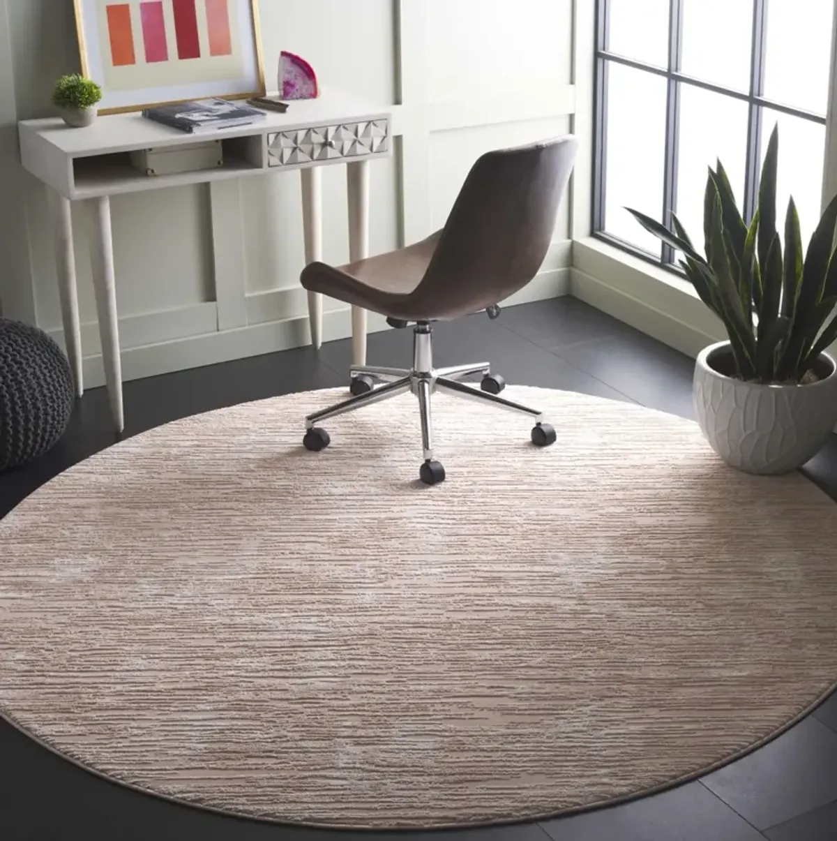 REVIVE 106 PINK  6'-7' x 6'-7' Round Round Rug