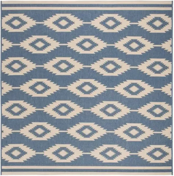 LINDEN 171 Collection LND171N-6SQ Cream / Blue 6'-7" X 6'-7" Square