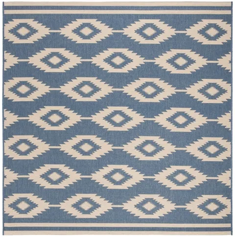 LINDEN 171 Collection LND171N-6SQ Cream / Blue 6'-7" X 6'-7" Square