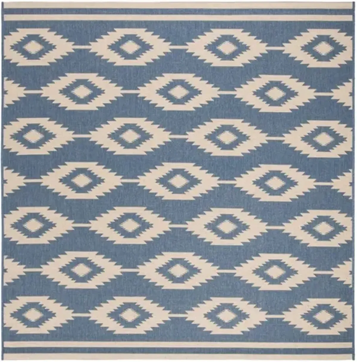 LINDEN 171 Collection LND171N-6SQ Cream / Blue 6'-7" X 6'-7" Square