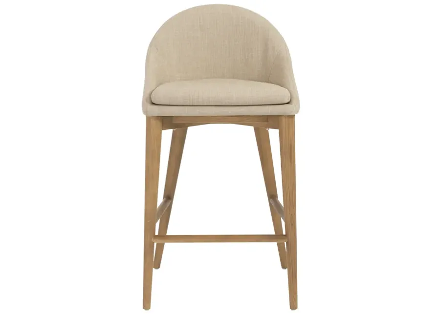 Baruch Counter Stool in Tan with Walnut Legs - Set of 1