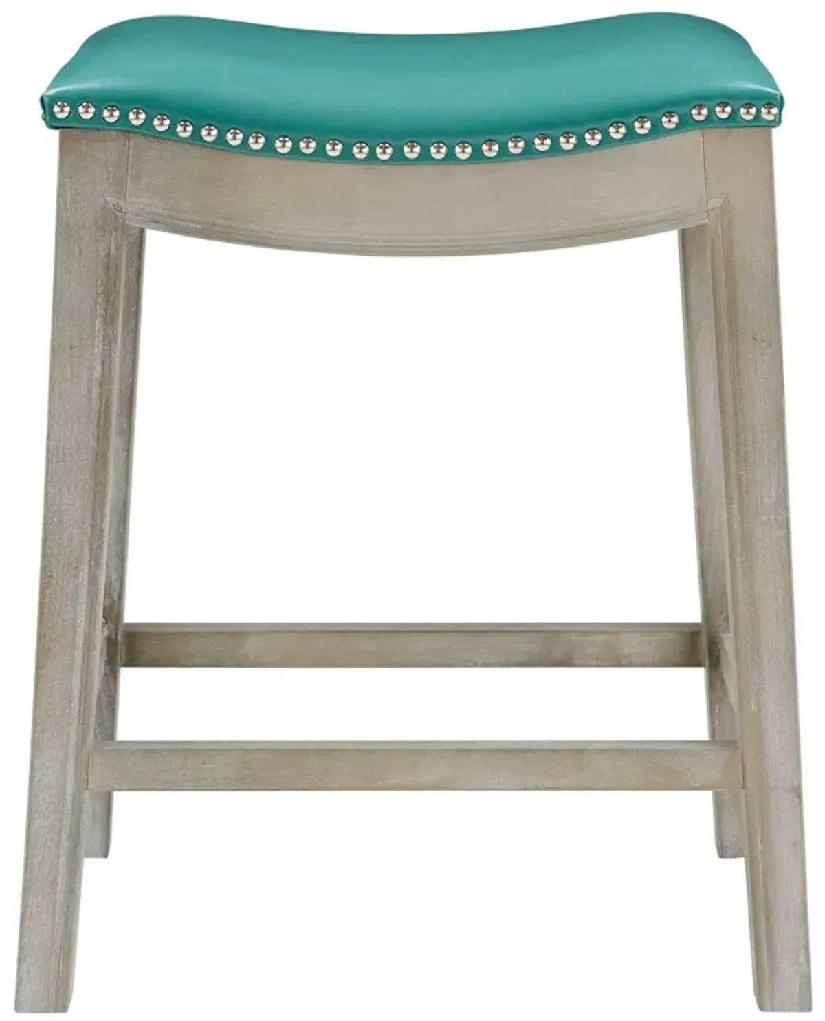 Elmo KD Bonded Leather Counter Stool Mystique Gray Frame, Turquoise