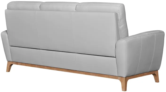 Greyson 83" Dove Gray Leather Sofa