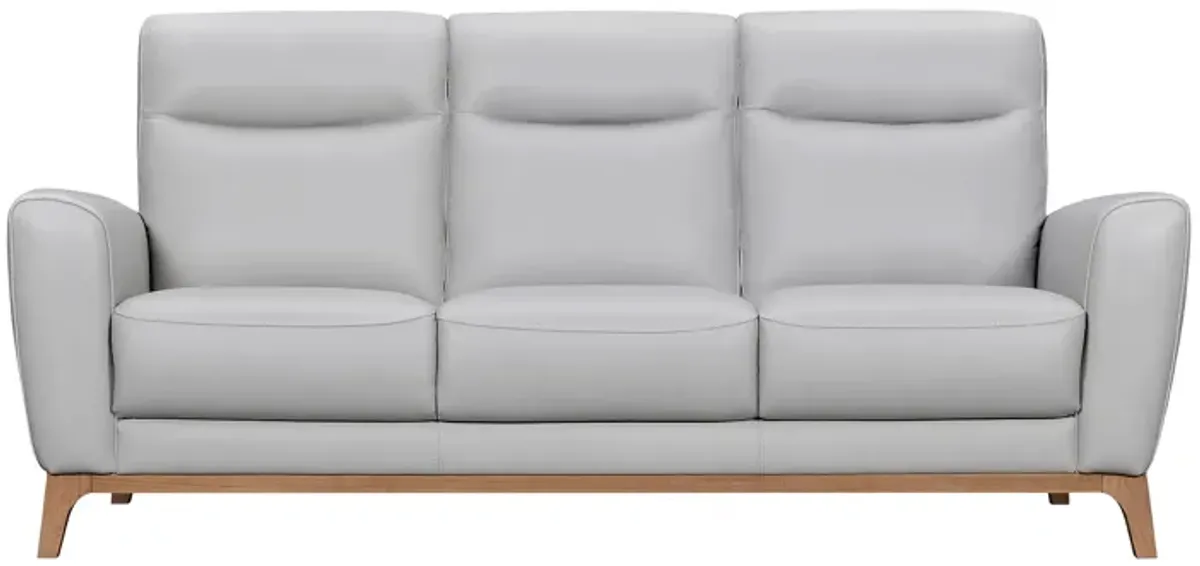 Greyson 83" Dove Gray Leather Sofa