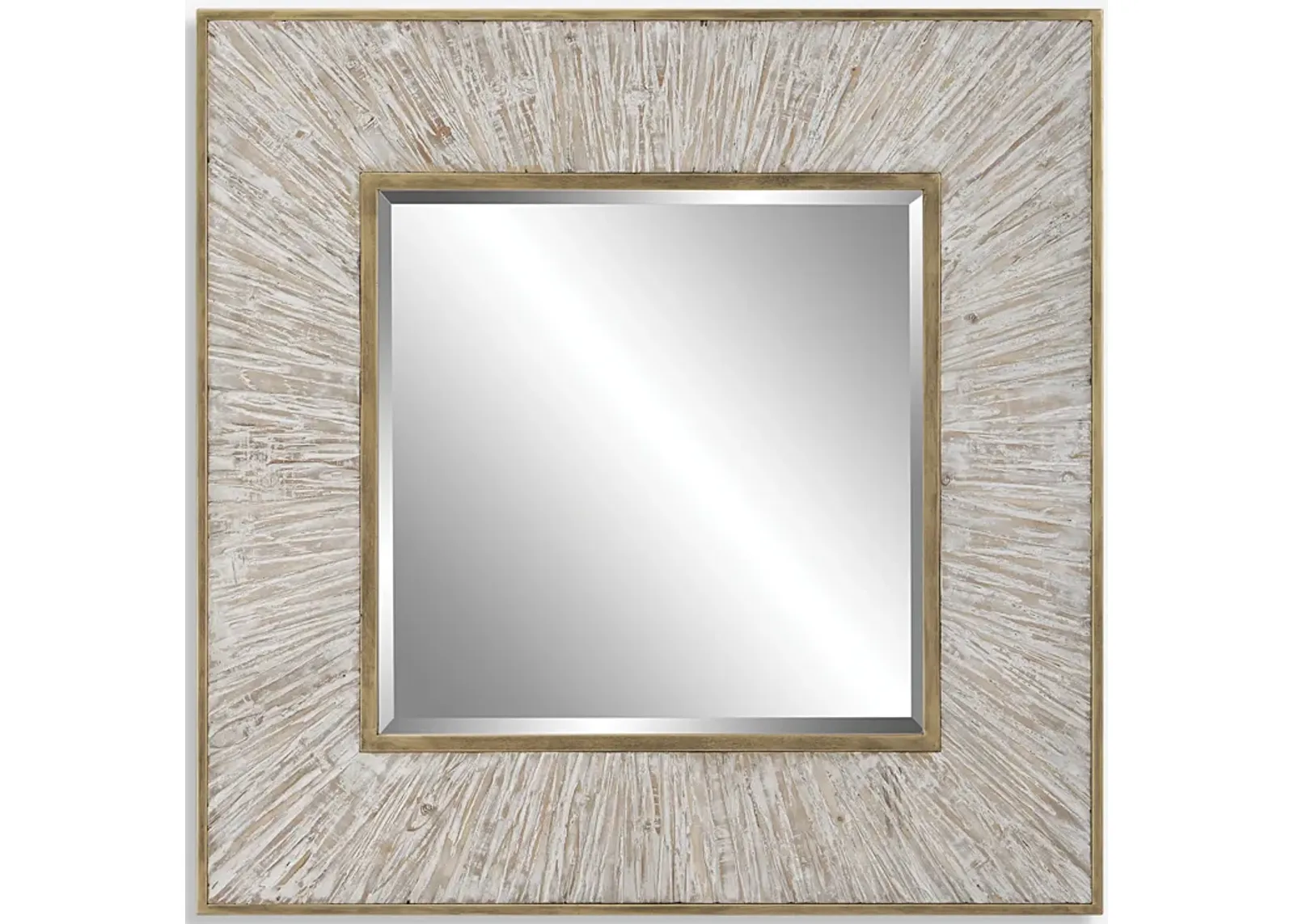 Wharton Whitewashed Square Mirror