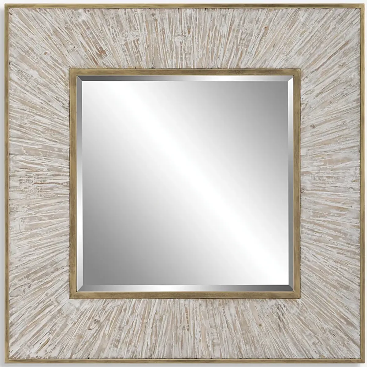 Wharton Whitewashed Square Mirror