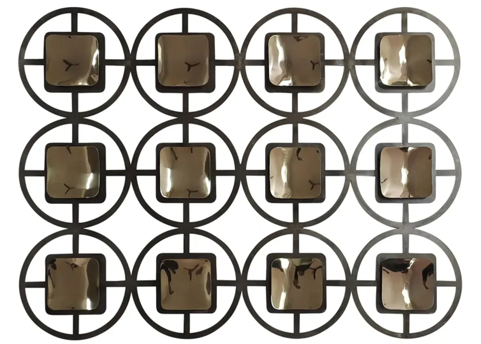 Metal, 40" Circles Wall Deco, Gold/black