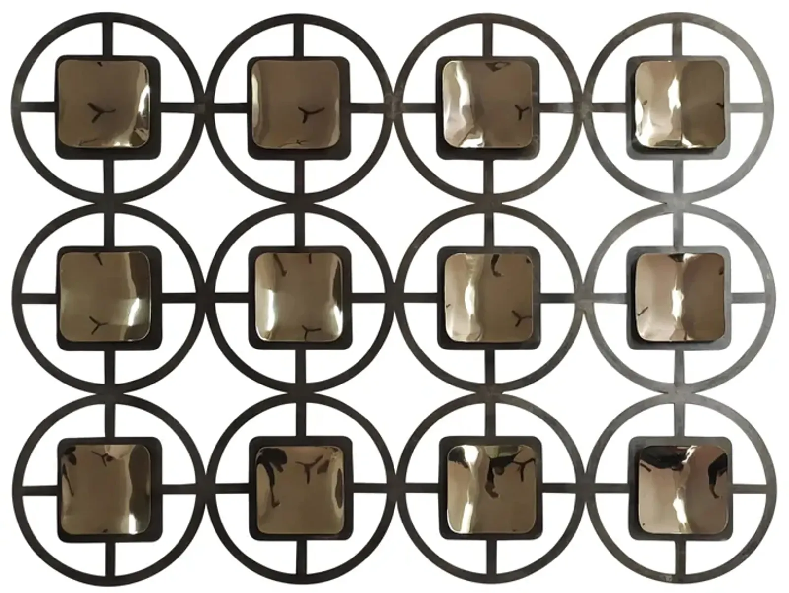 Metal, 40" Circles Wall Deco, Gold/black