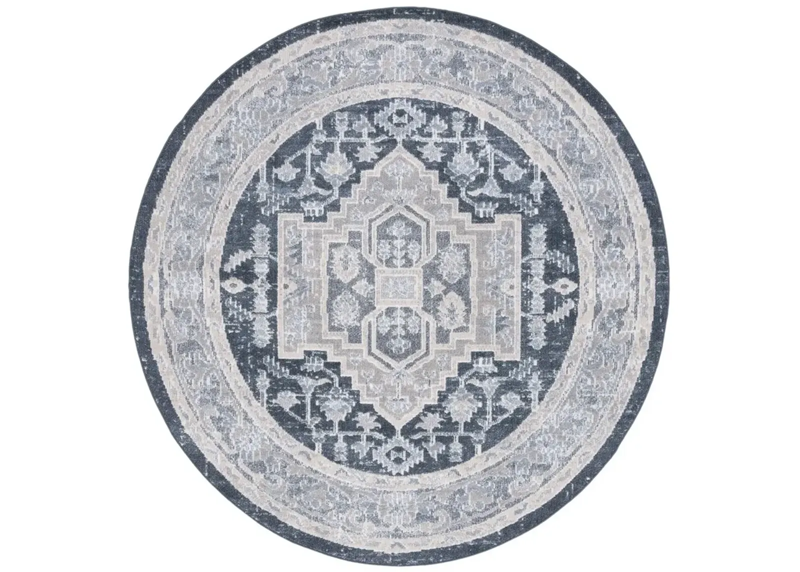 BLAIR WASHABLE 210 Blue 6'-7' X 6'-7' Round Round Rug