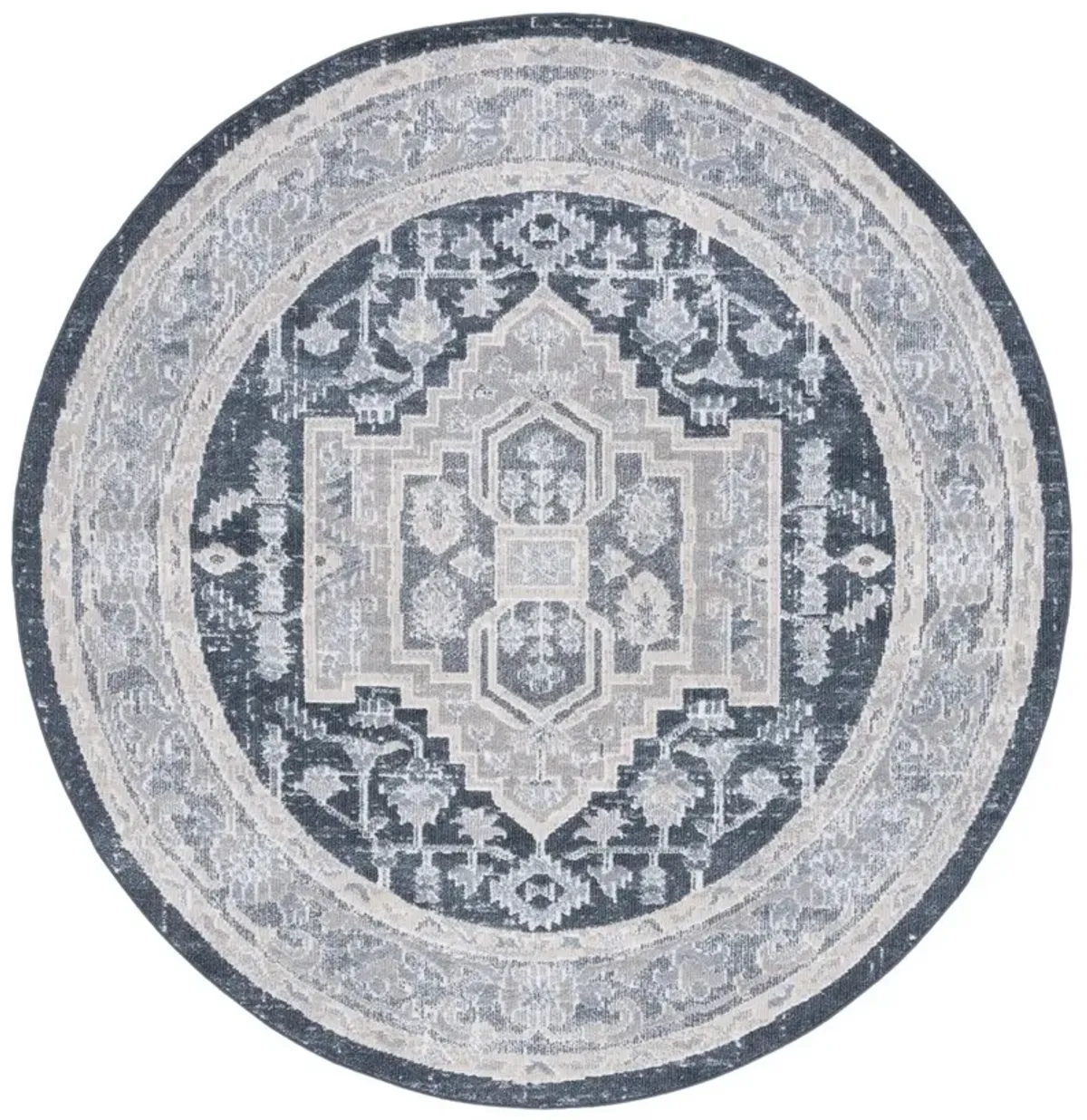 BLAIR WASHABLE 210 Blue 6'-7' X 6'-7' Round Round Rug