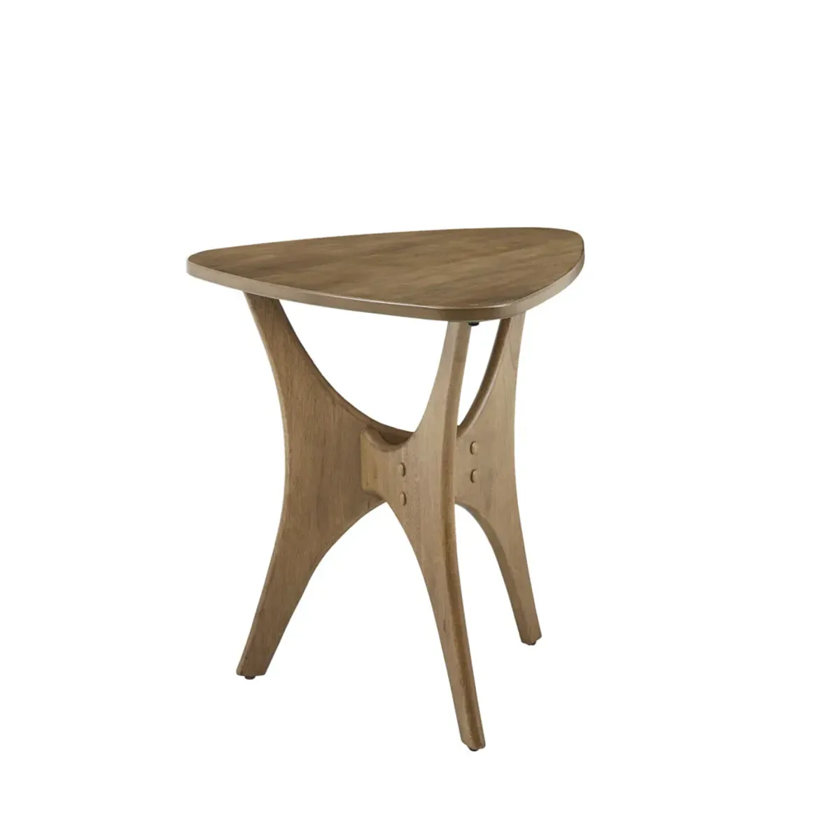 INK+IVY Blaze Light Brown Triangle Wood Side Table