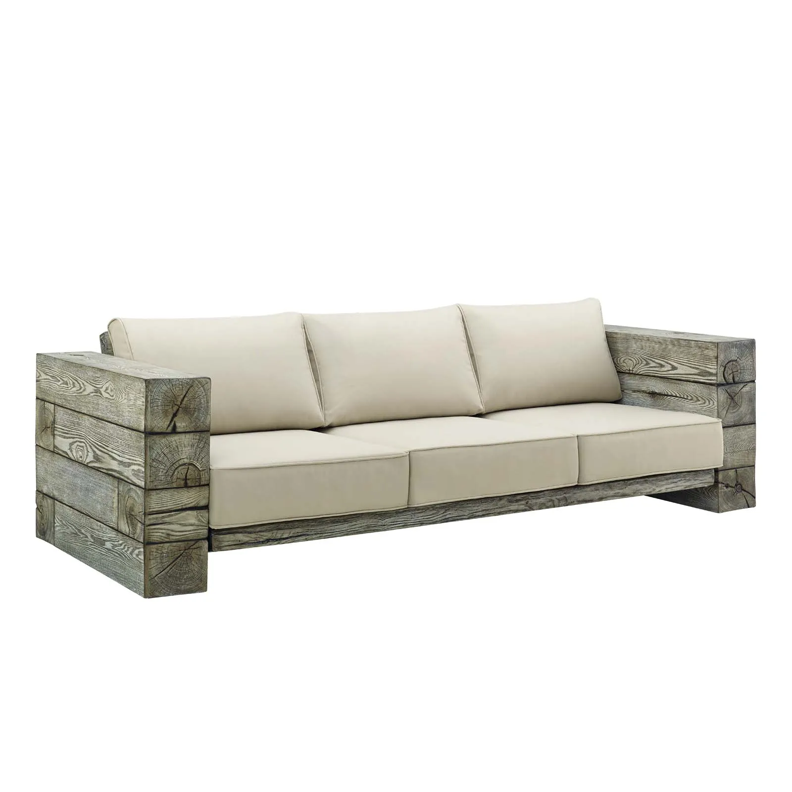 Manteo Rustic Coastal Outdoor  Sunbrella®  Sofa