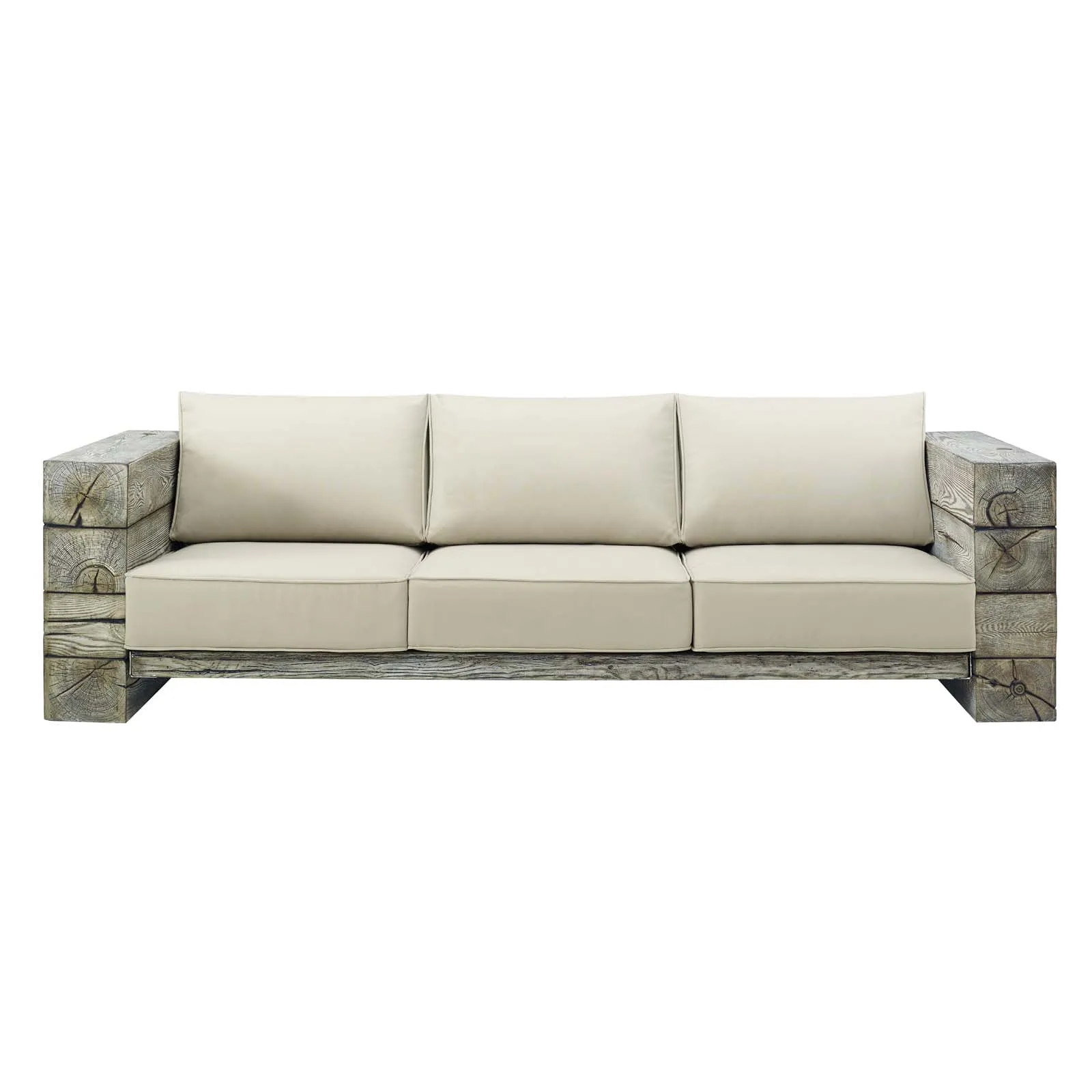 Manteo Rustic Coastal Outdoor  Sunbrella®  Sofa