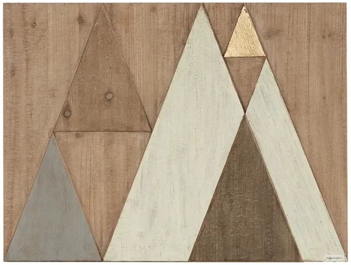 INK+IVY Ranger Natural Layered Triangles Wood Wall Decor