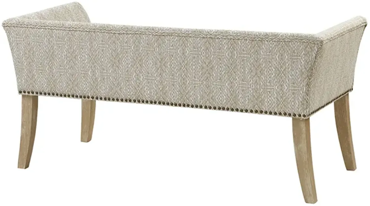 Madison Park Welburn Taupe Multi Accent Bench