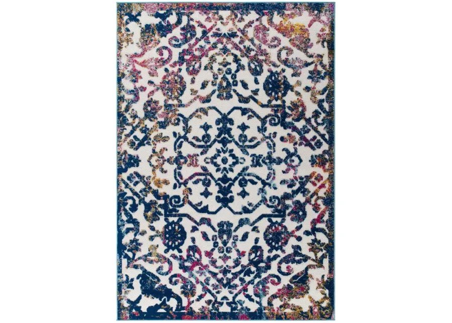 Reflect Primrose Ornate Floral Lattice 5x8 Indoor/Outdoor Area Rug