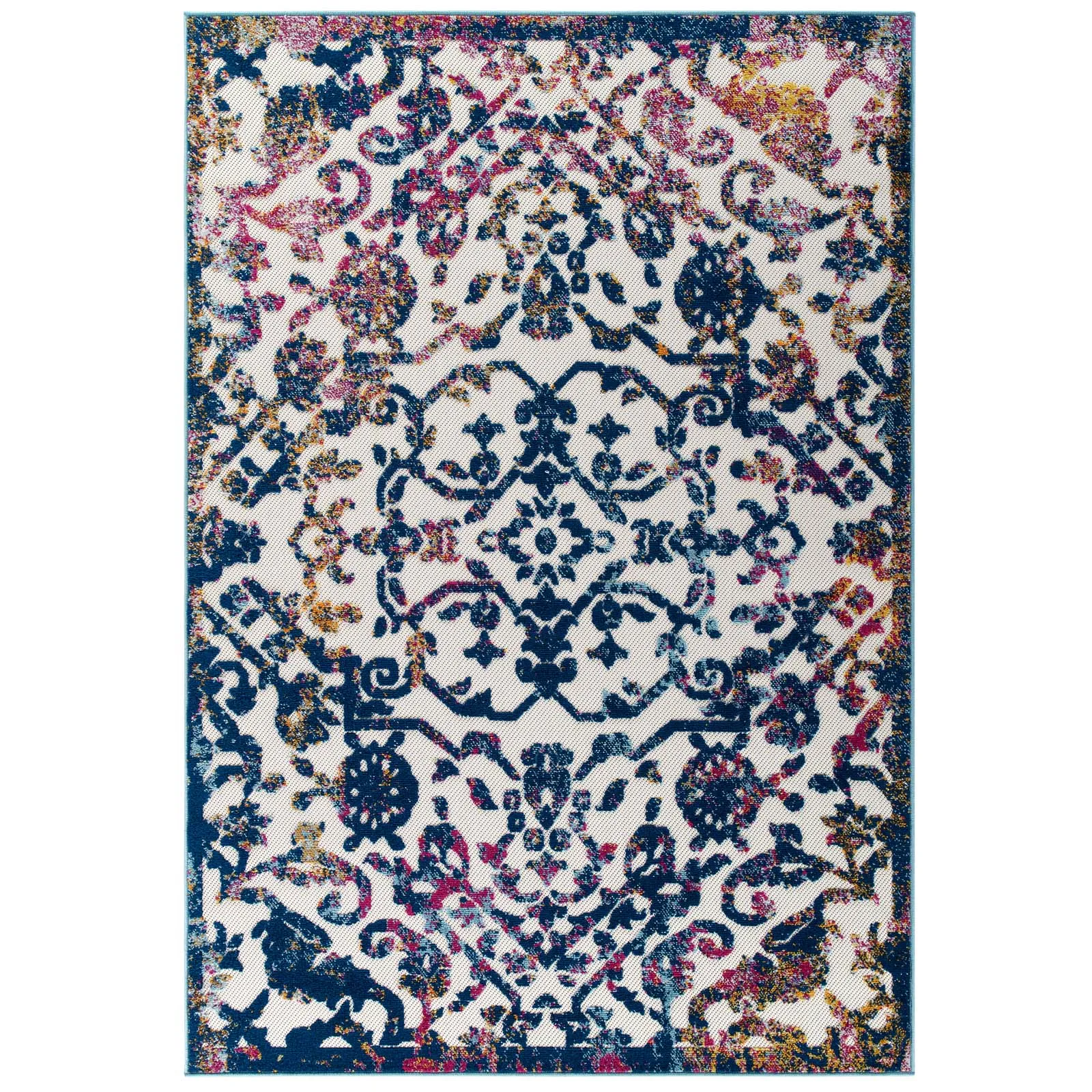 Reflect Primrose Ornate Floral Lattice 5x8 Indoor/Outdoor Area Rug