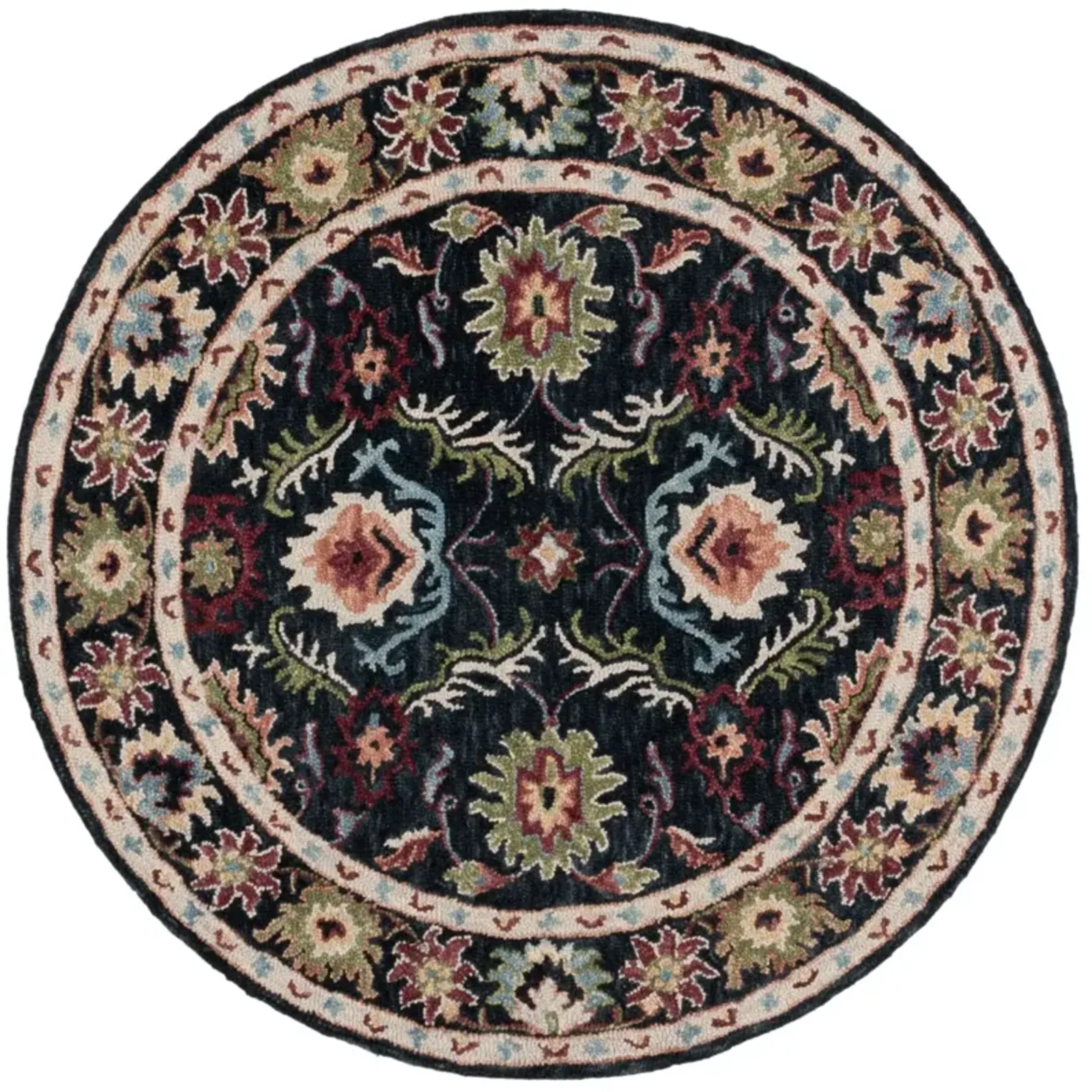 BLOSSOM 691 BLACK  6' x 6' Round Round Rug