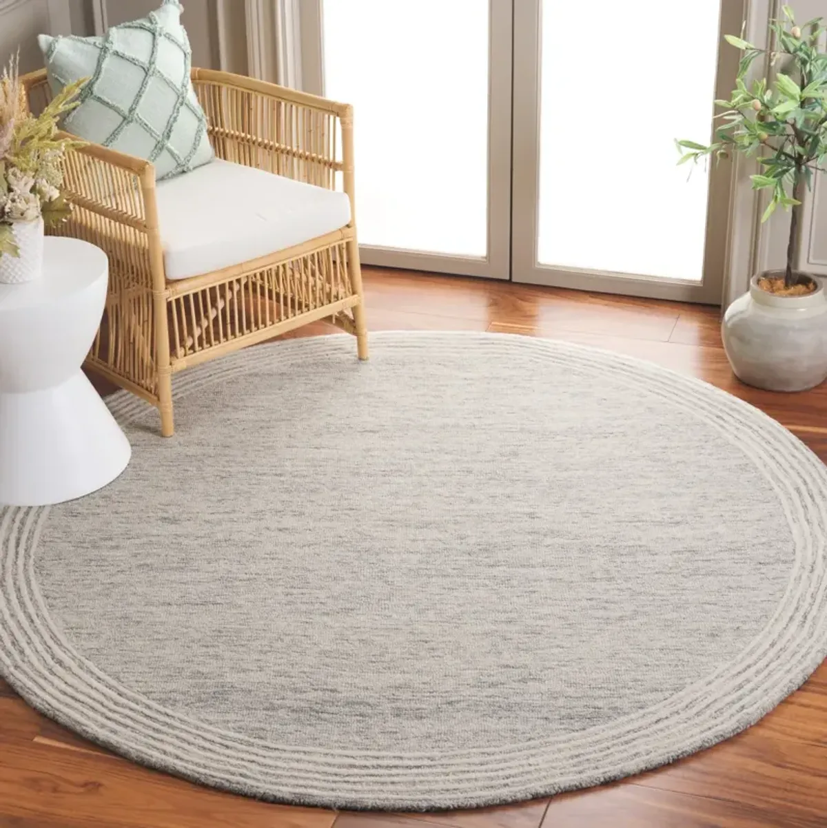 ABSTRACT 464 GREY  6' x 6' Round Round Rug