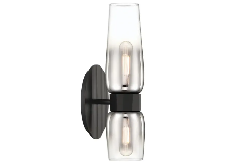 Flame 2-Light Vanity Sconce - Matte Black