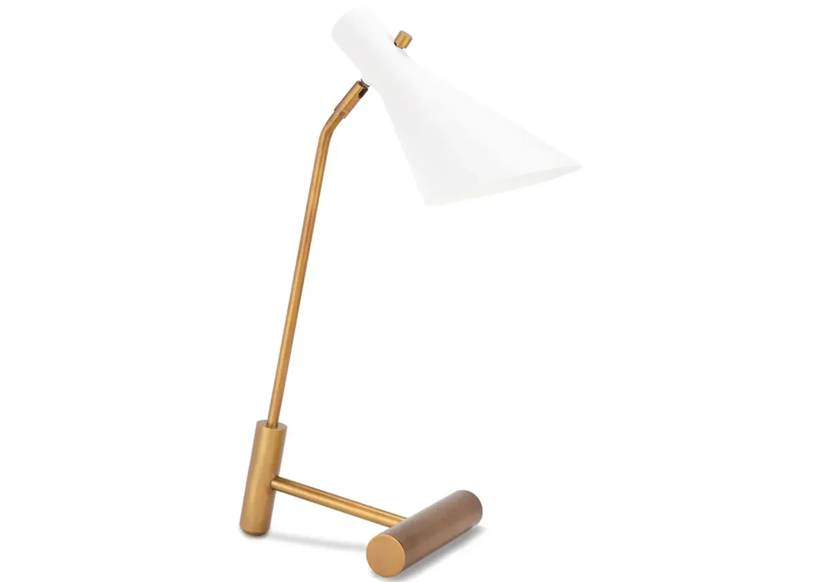 Spyder Task Lamp (White and Natural Brass)