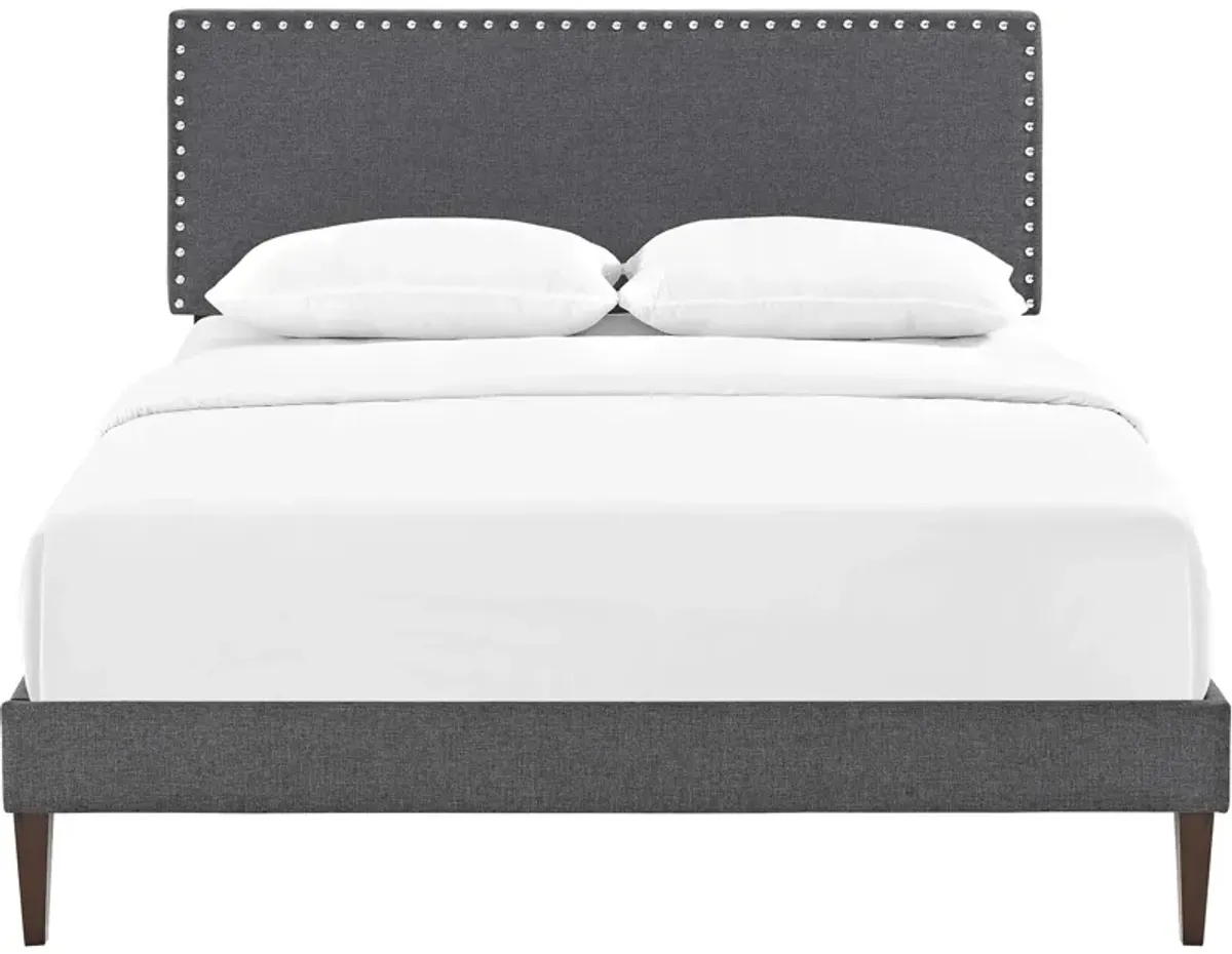 Macie Queen Fabric Platform Bed with Squared Tapered Legs