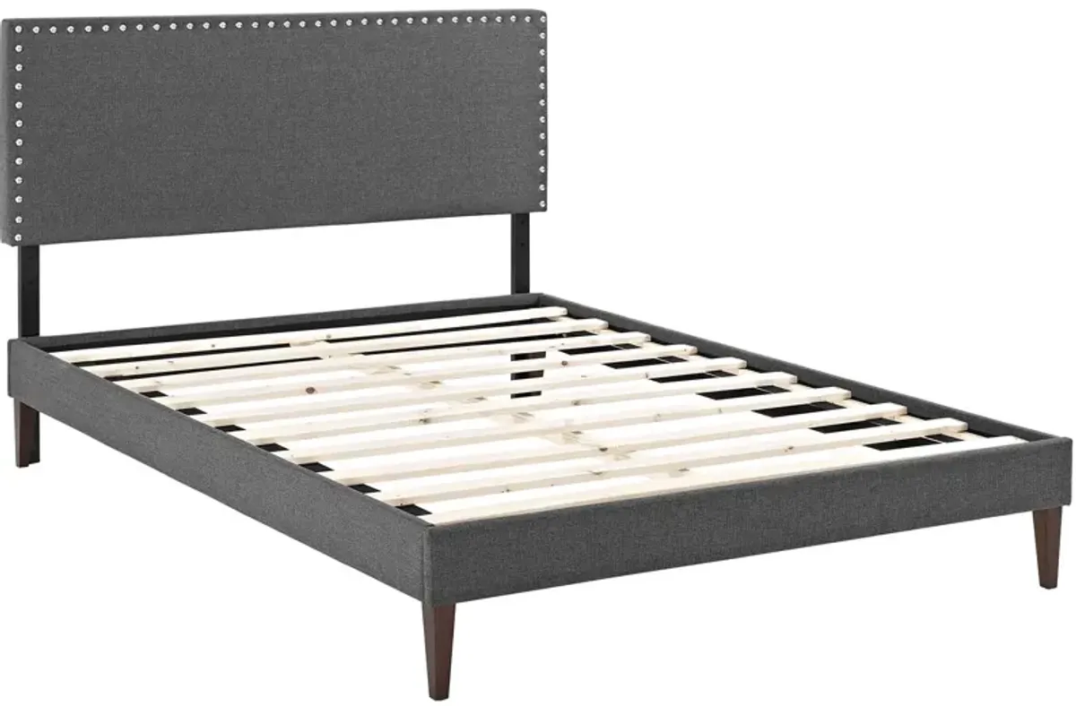 Macie Queen Fabric Platform Bed with Squared Tapered Legs