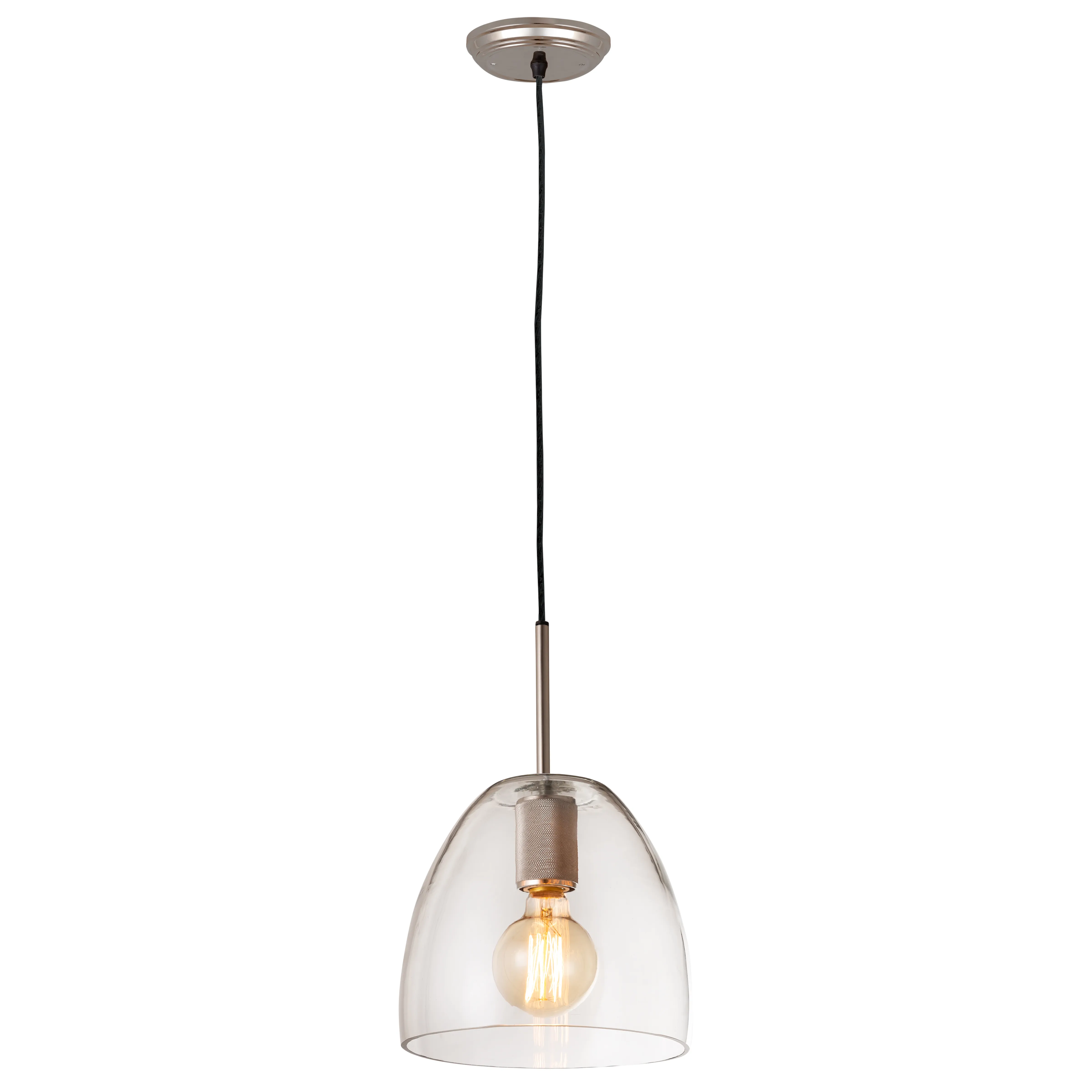 Netta 10" Wide 1-Light Mini Pendant - Satin Nickel