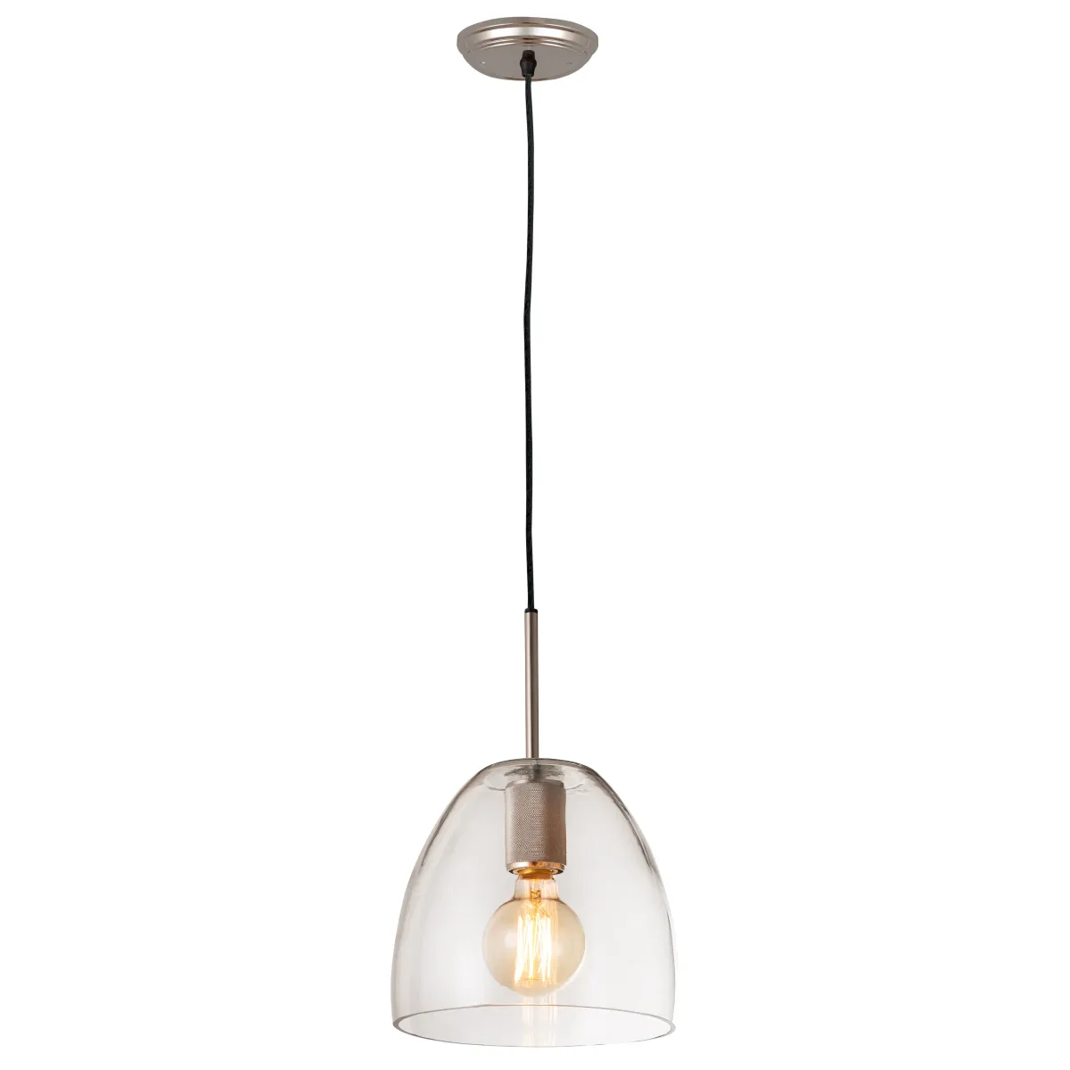 Netta 10" Wide 1-Light Mini Pendant - Satin Nickel